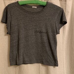 Brandy Melville Dark Gray California Crop Tee